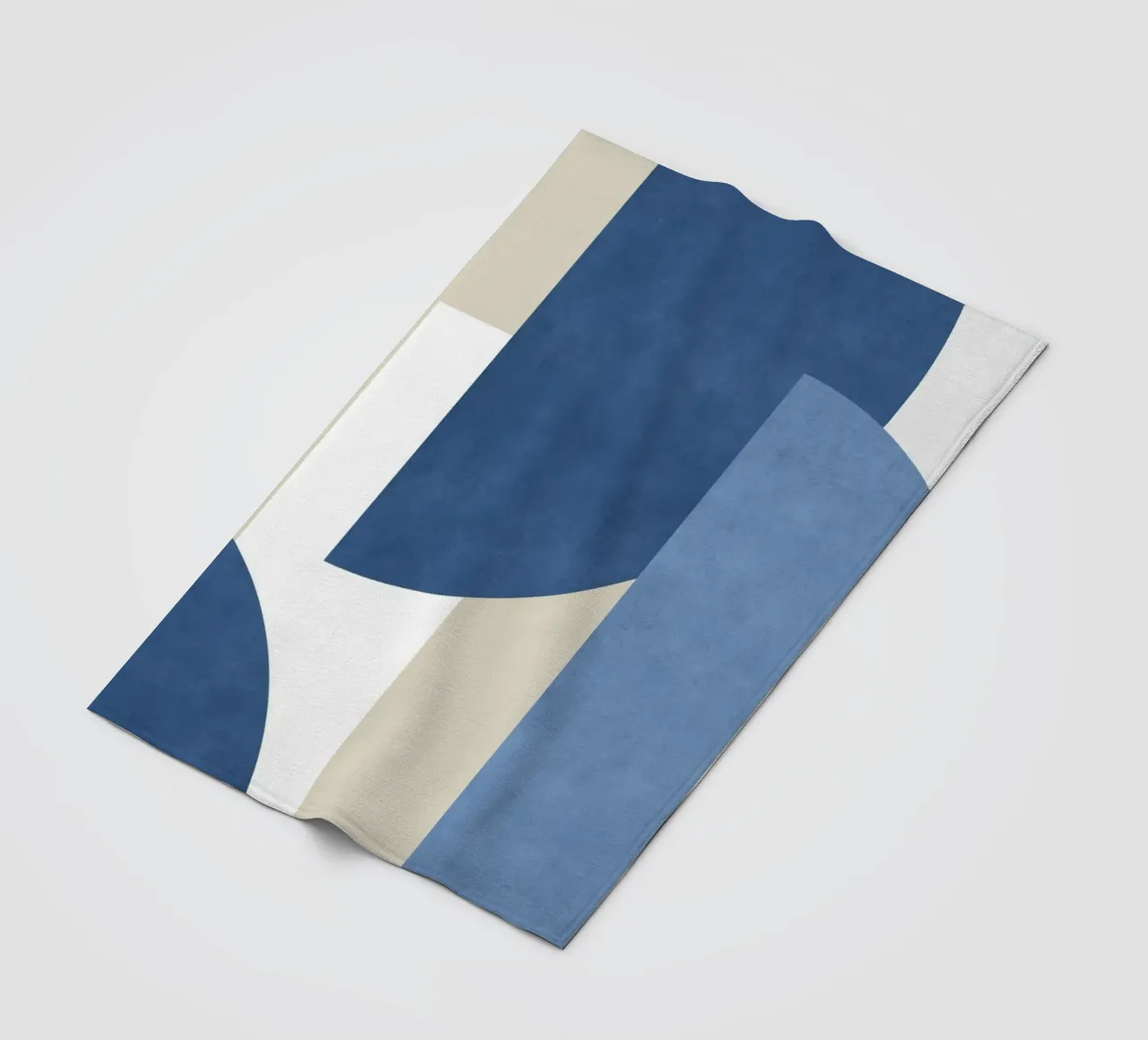 Composizione colorblock a mezzaluna - Blu coperta in pile da MoonlightPrint