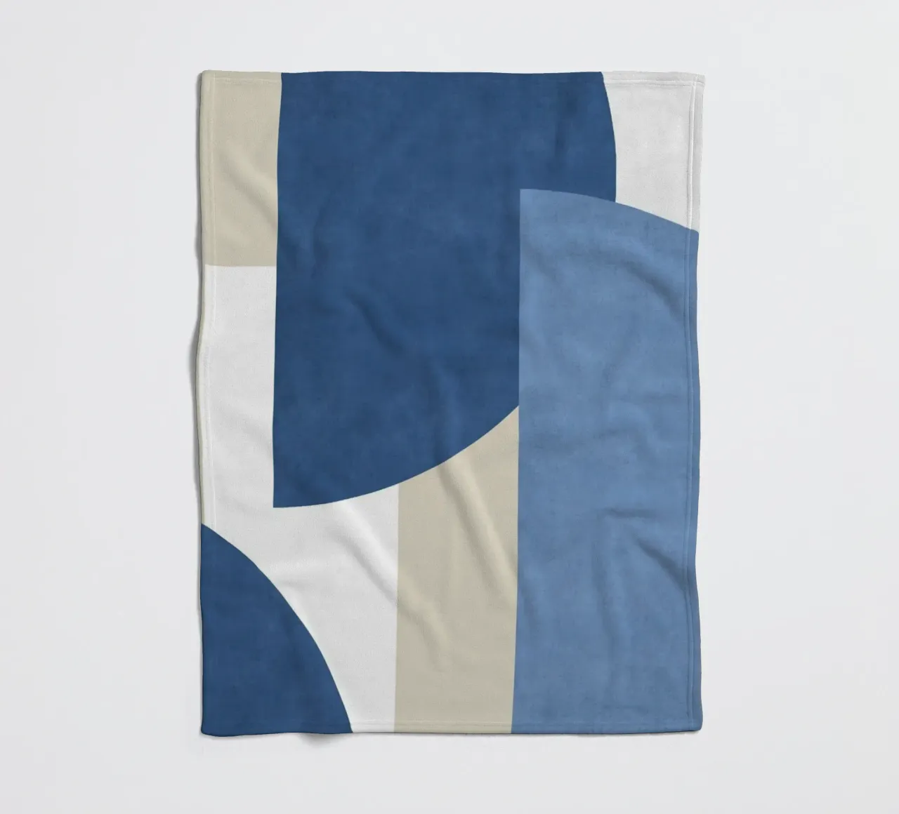Composizione colorblock a mezzaluna - Blu coperta in pile da MoonlightPrint