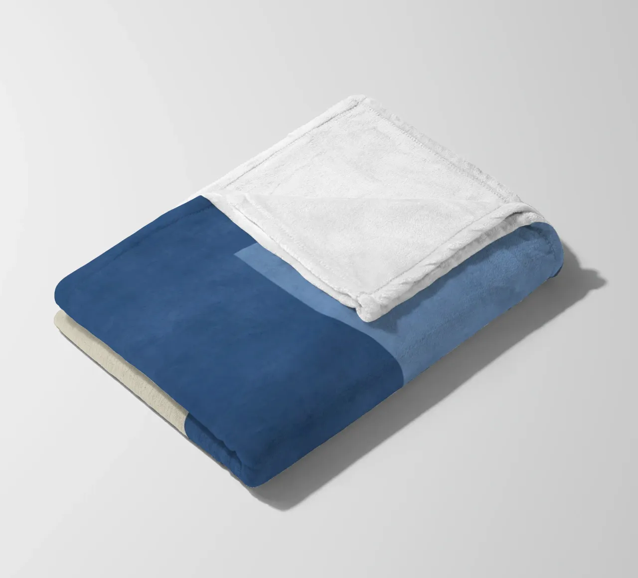 Composizione colorblock a mezzaluna - Blu coperta in pile da MoonlightPrint