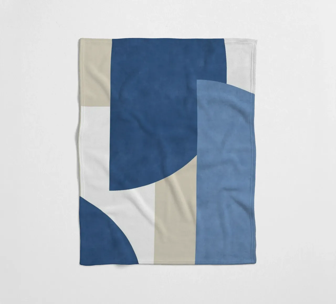 Composizione colorblock a mezzaluna - Blu coperta in pile da MoonlightPrint