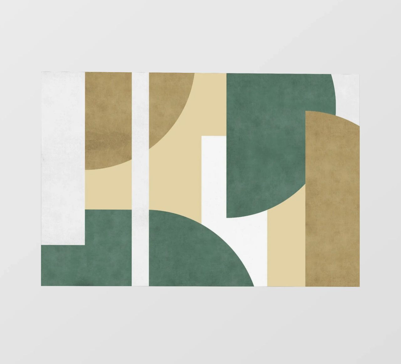 Media luna Colorblock Composición - Verde Beige lámina retroiluminada de MoonlightPrint