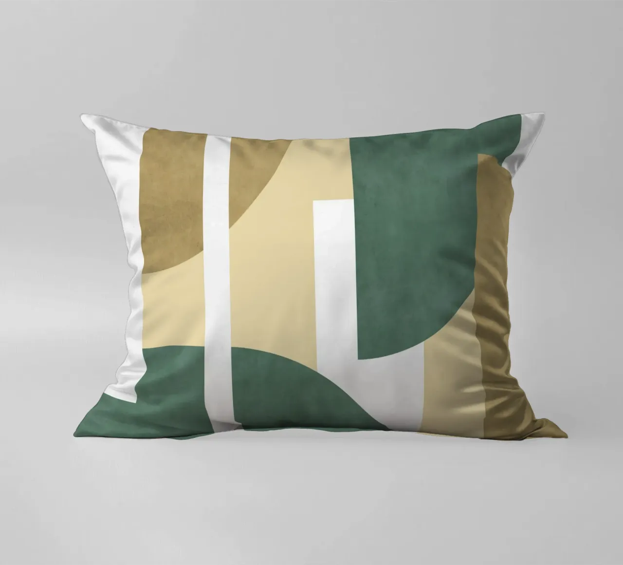 Composizione colorblock a mezza luna - Verde Beige cuscino da MoonlightPrint