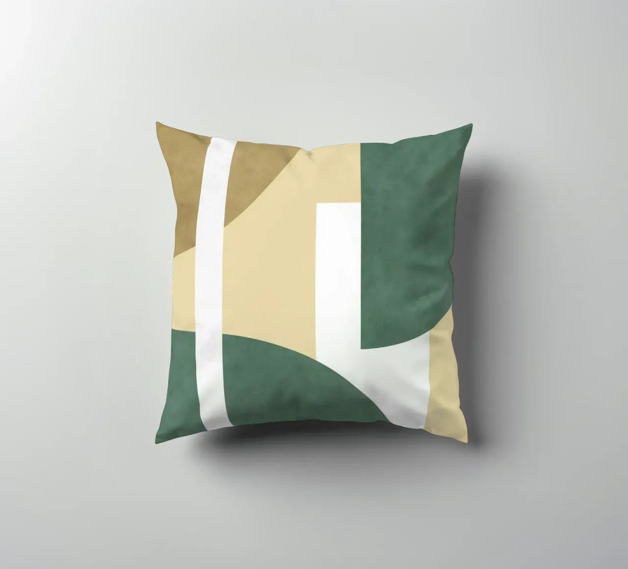 Composizione colorblock a mezza luna - Verde Beige cuscino da MoonlightPrint