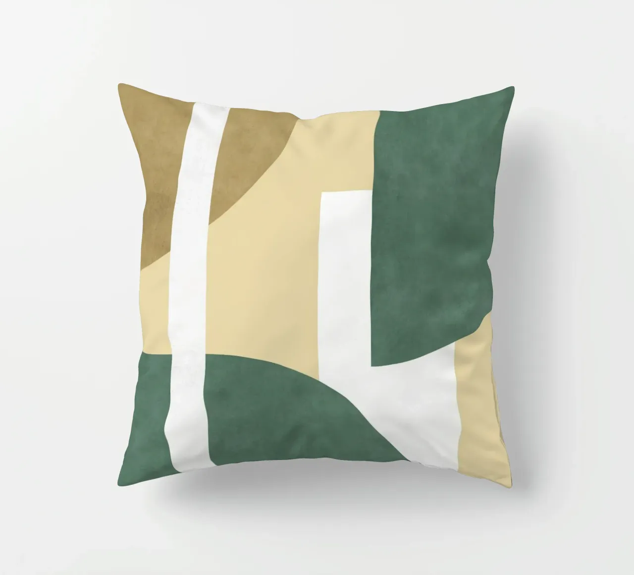 Composizione colorblock a mezza luna - Verde Beige cuscino da MoonlightPrint