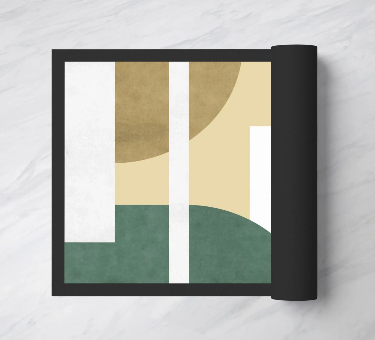 Media luna Colorblock Composición - Verde Beige felpudo de MoonlightPrint