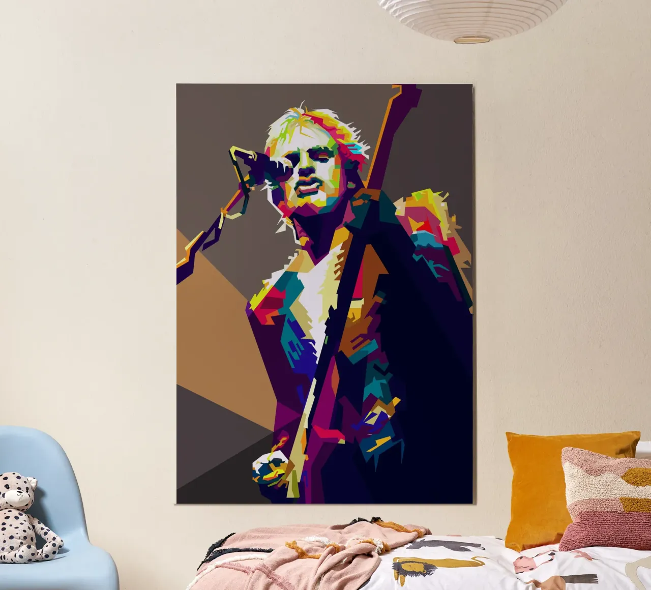 Sting il musicista dei Police WPAP Trending Now poster con telaio in legno da Artkreator