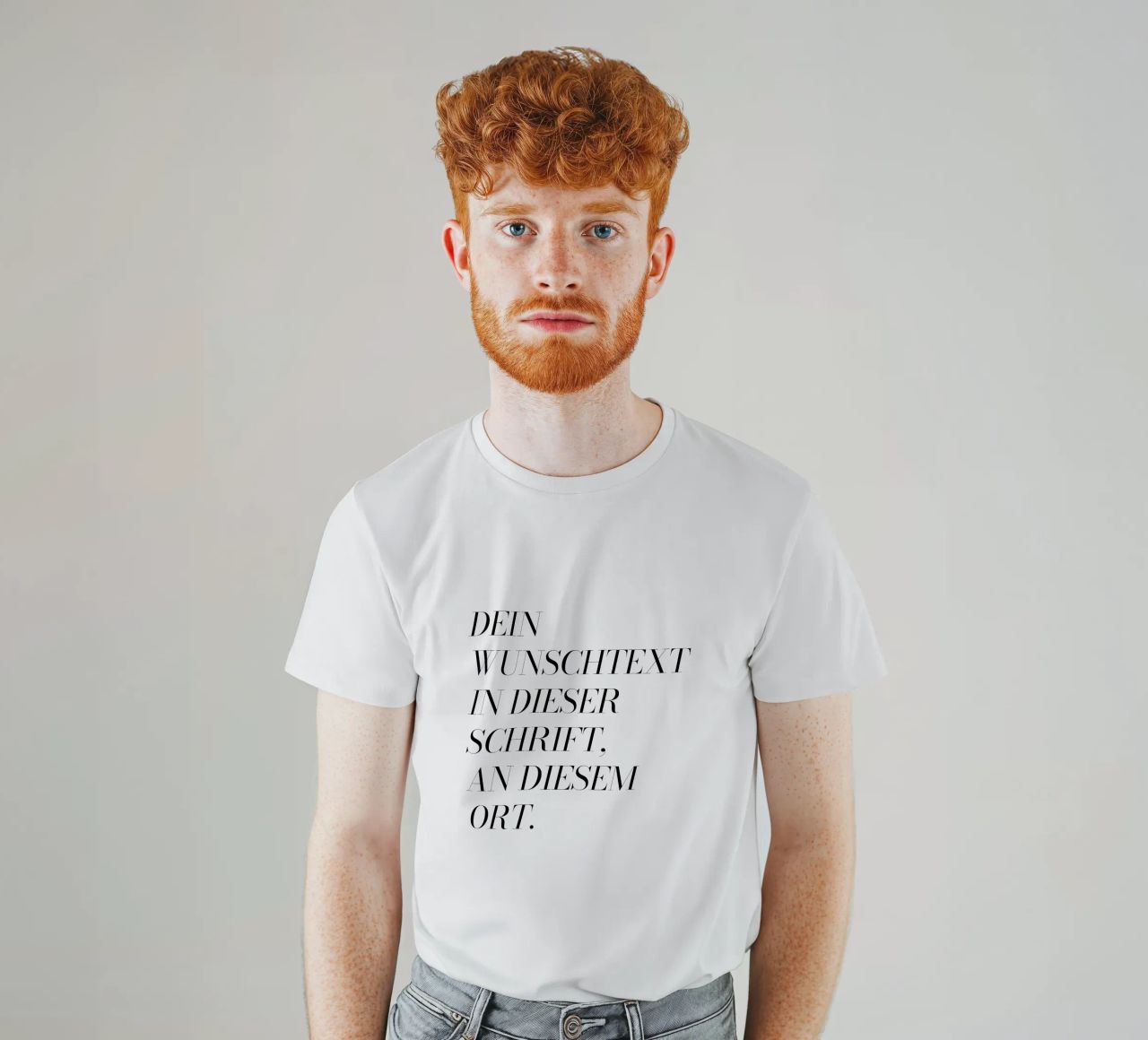 Wunschtext in schwarz weiß t-shirt da WORTSPIEL