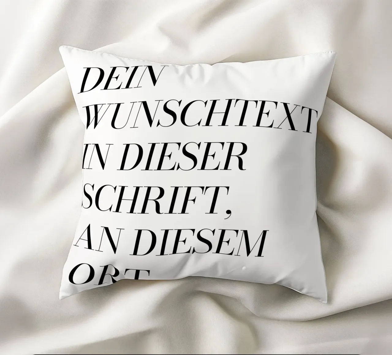 Wunschtext in schwarz weiß cojín de WORTSPIEL