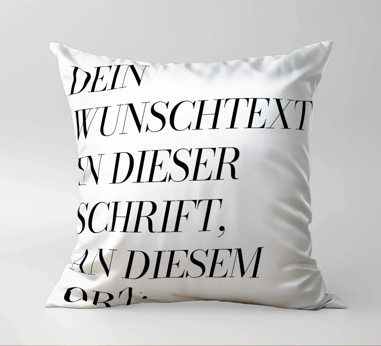 Wunschtext in schwarz weiß cojín de WORTSPIEL