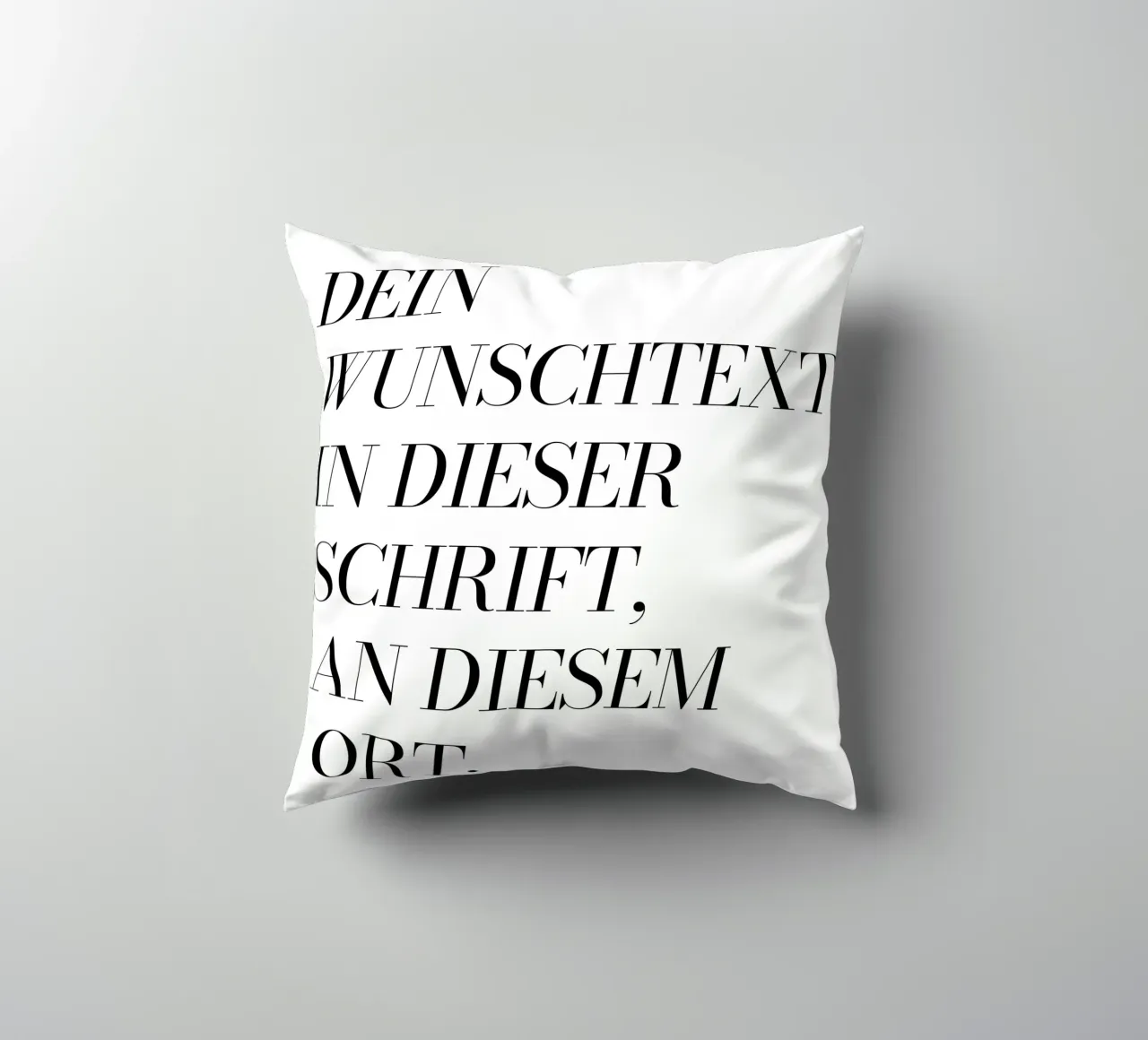 Wunschtext in schwarz weiß cojín de WORTSPIEL