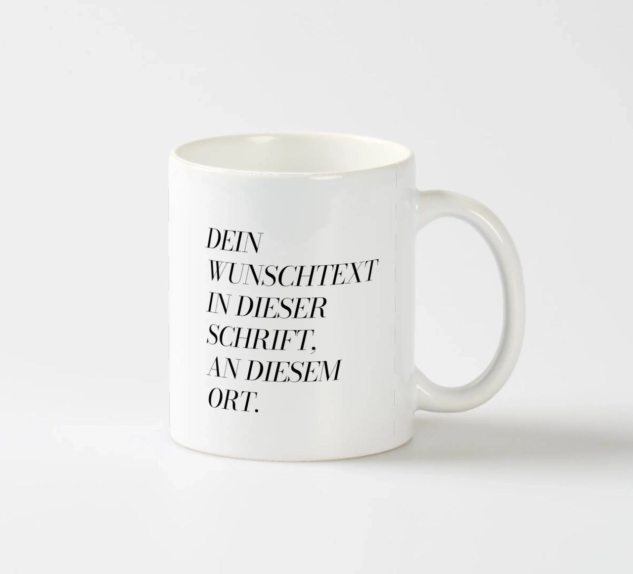Wunschtext in schwarz weiß tazza in ceramica da WORTSPIEL
