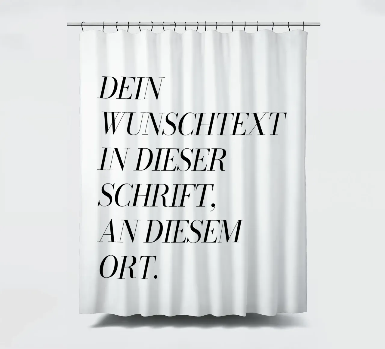 Wunschtext in schwarz weiß tenda da doccia da WORTSPIEL