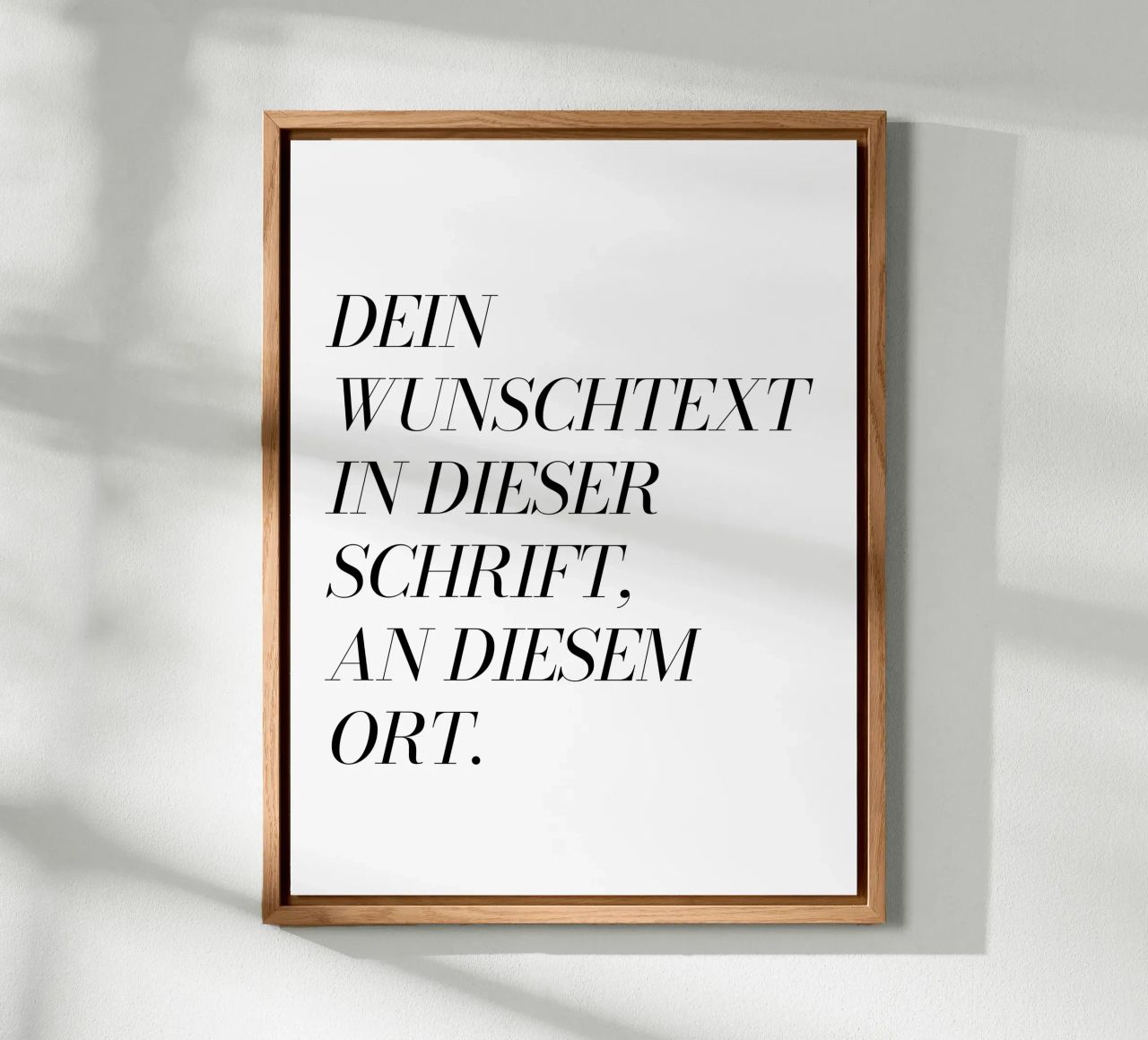 Wunschtext in schwarz weiß alluminio dibond da WORTSPIEL