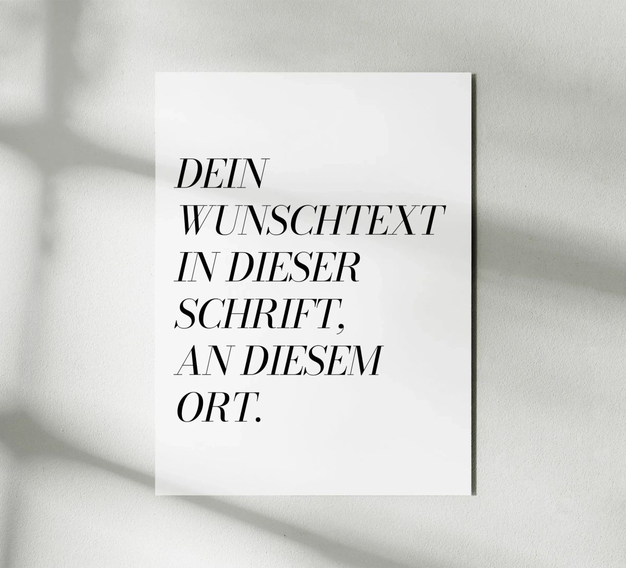 Wunschtext in schwarz weiß alluminio dibond da WORTSPIEL