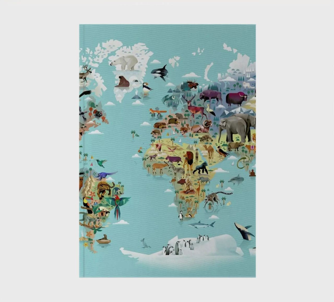 Worldmap Of Animals notebook by Dieter Braun