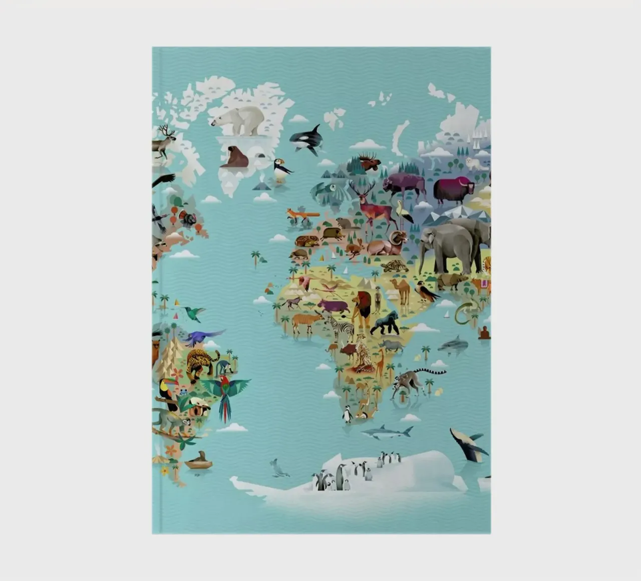 Worldmap Of Animals Notizbuch von Dieter Braun