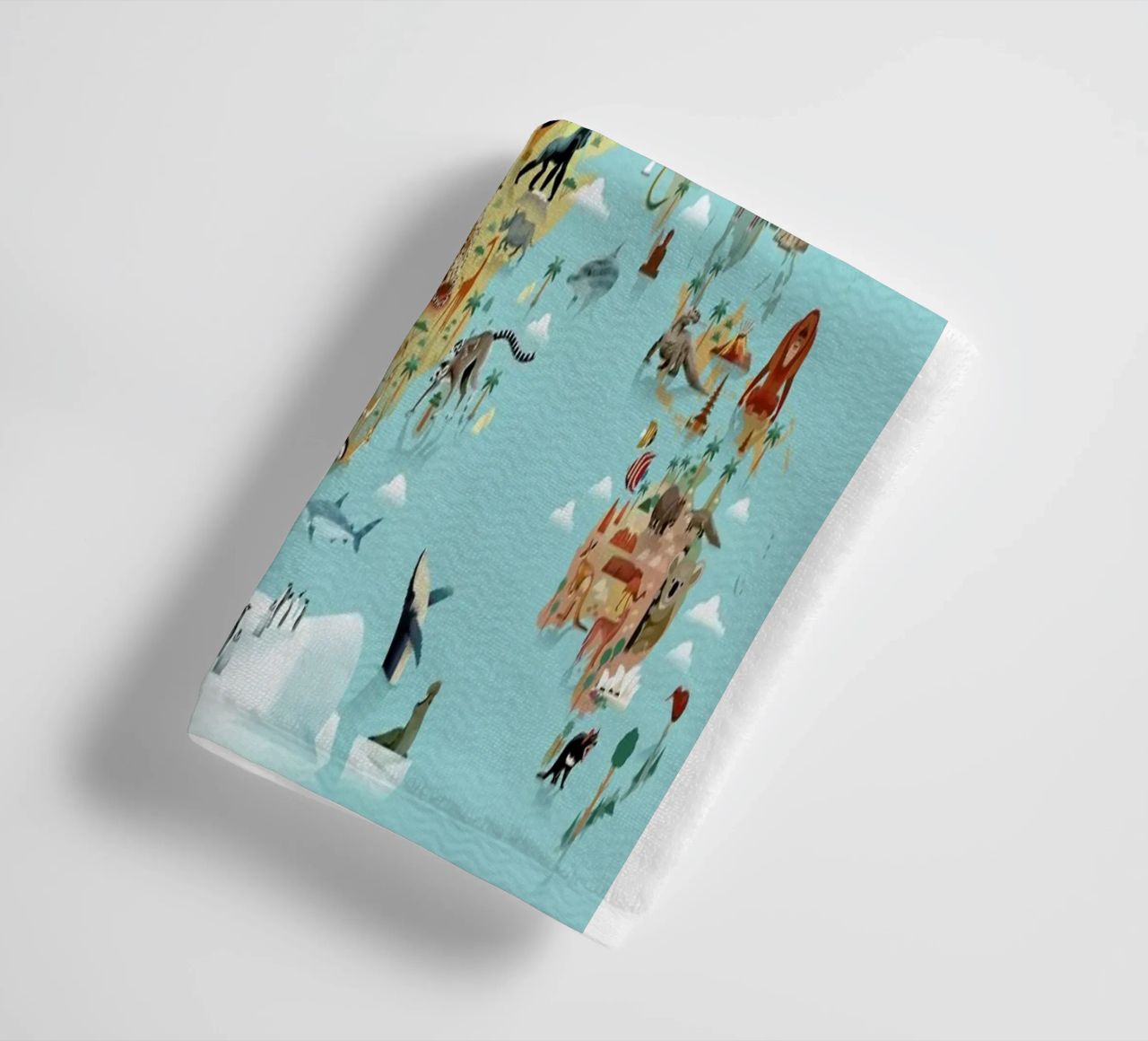 Worldmap Of Animals towel by Dieter Braun