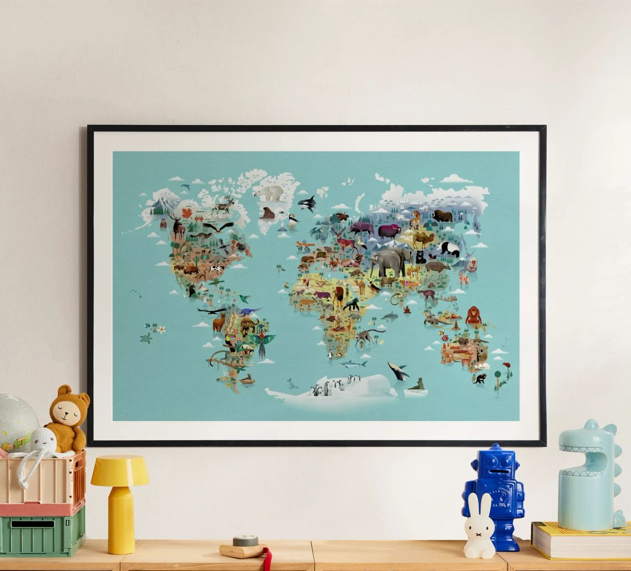 Worldmap Of Animals poster de Dieter Braun