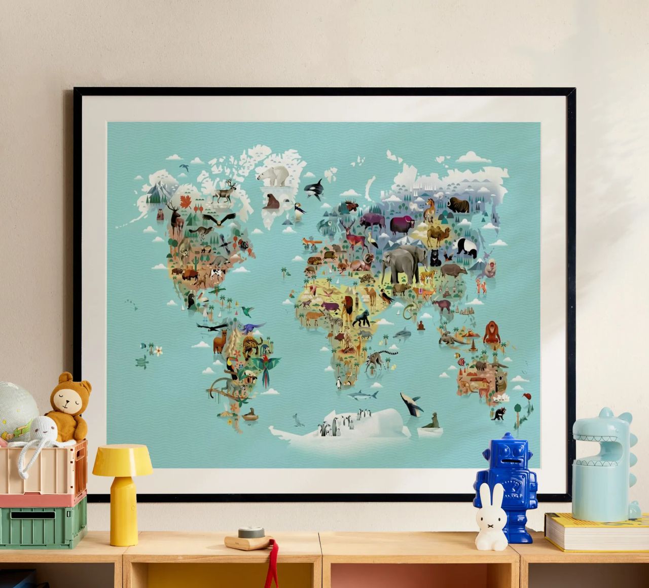 Worldmap Of Animals poster de Dieter Braun