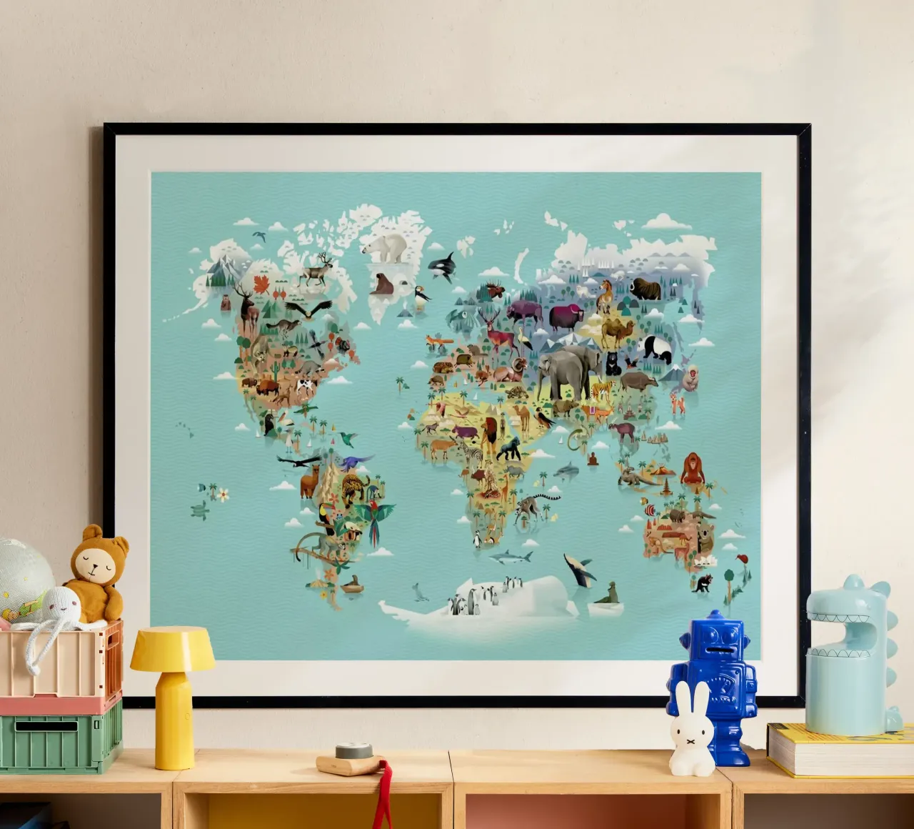 Worldmap Of Animals poster da Dieter Braun