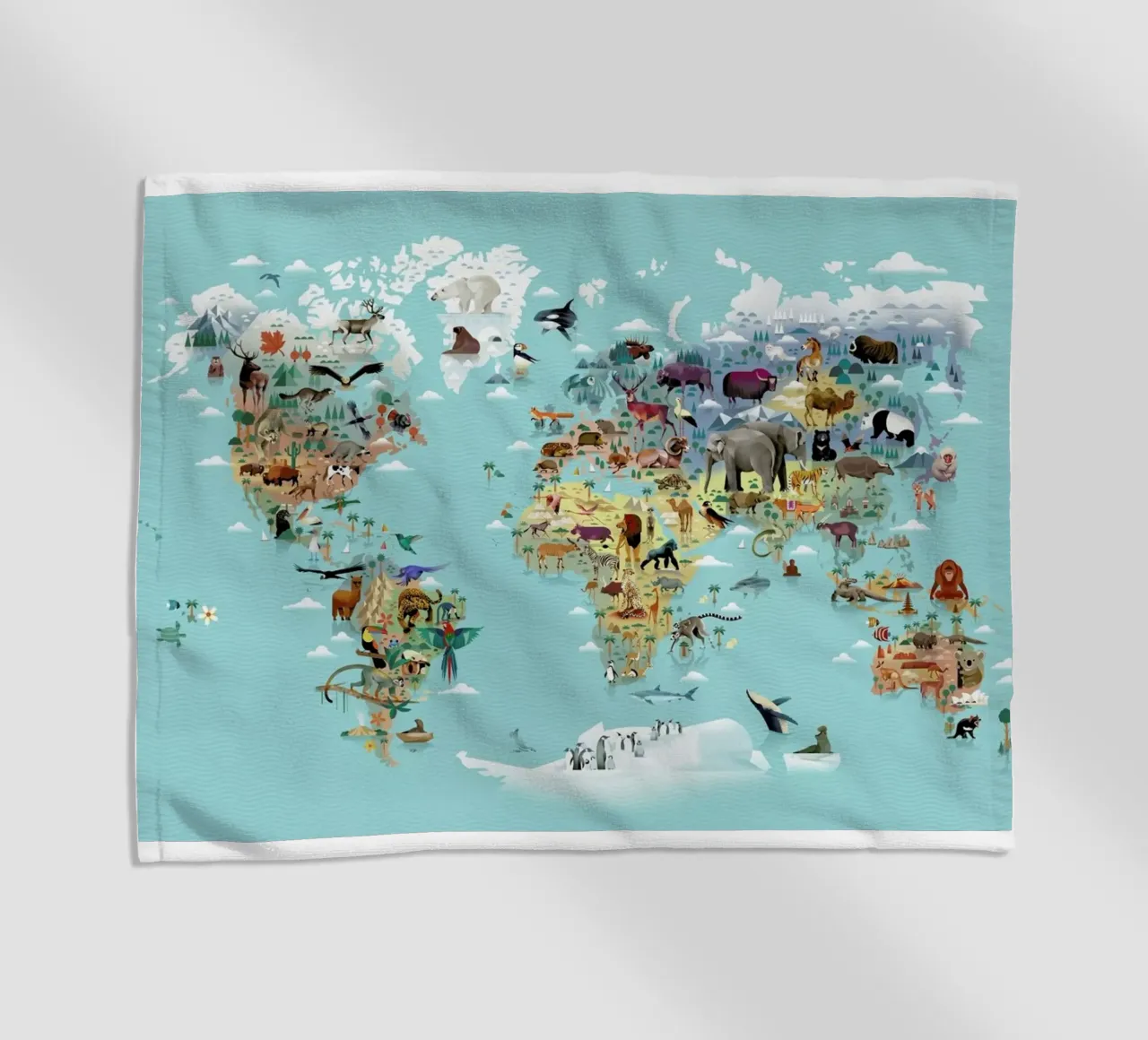 Worldmap Of Animals telo mare da Dieter Braun