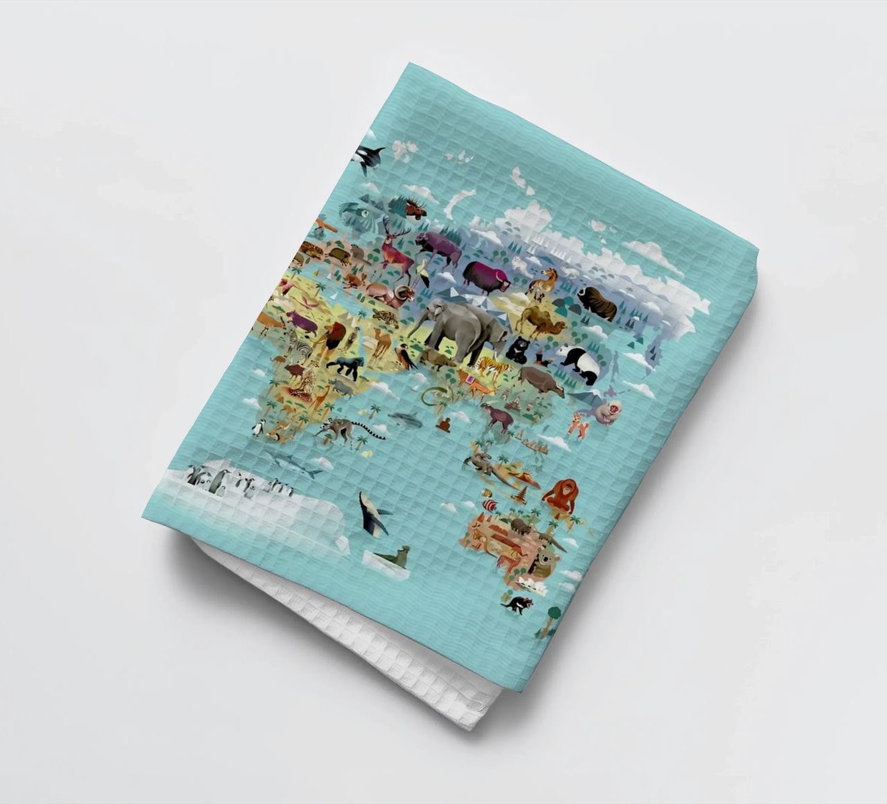 Worldmap Of Animals torchon de Dieter Braun