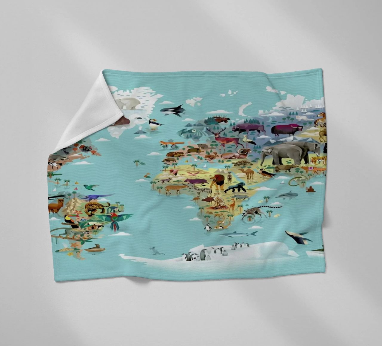 Worldmap Of Animals coperta in pile da Dieter Braun