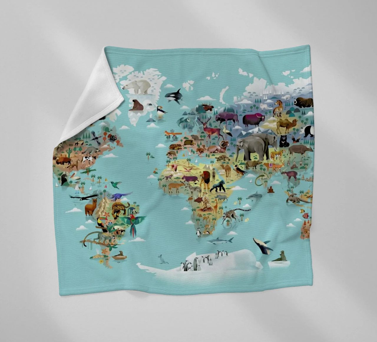 Worldmap Of Animals coperta in pile da Dieter Braun