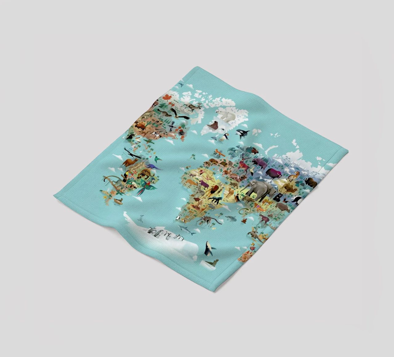 Worldmap Of Animals coperta in pile da Dieter Braun
