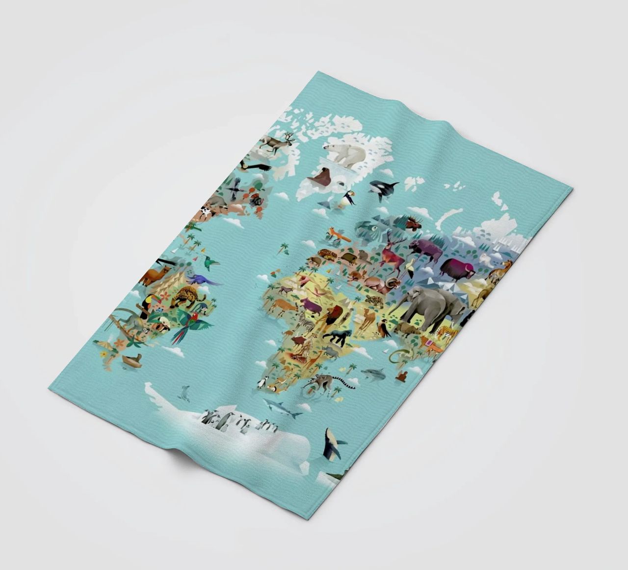 Worldmap Of Animals coperta in pile da Dieter Braun