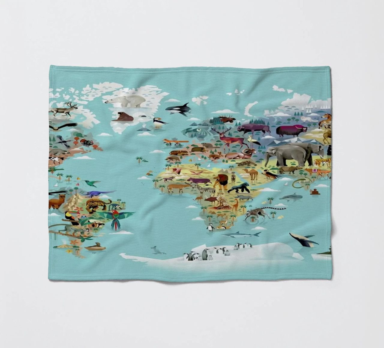 Worldmap Of Animals coperta in pile da Dieter Braun