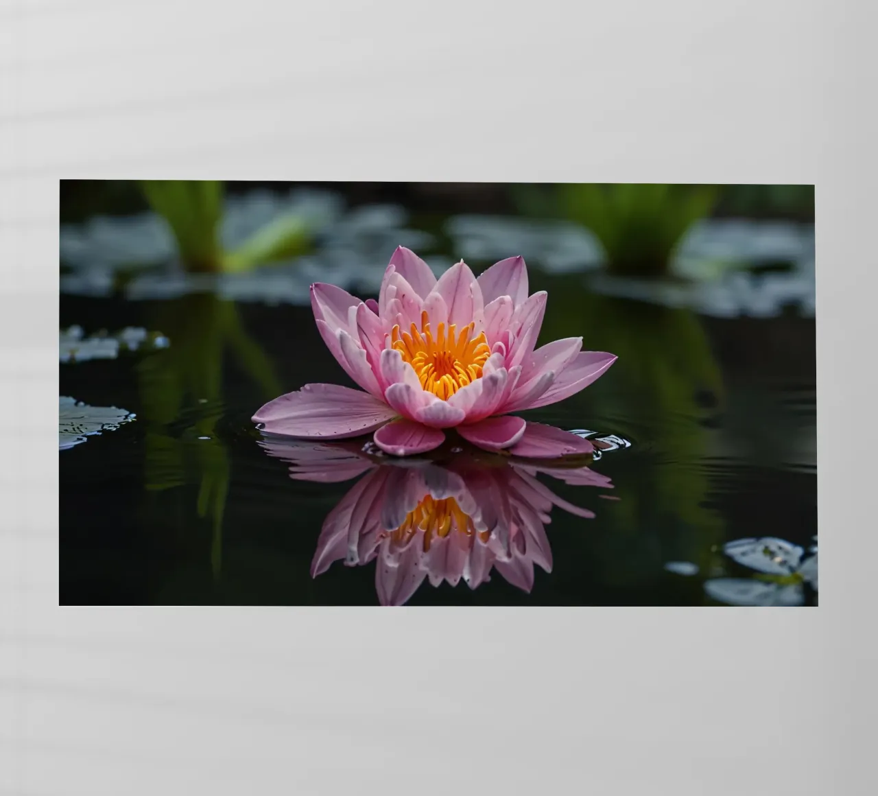 Una colorata ninfea rosa fiorisce con grazia pellicola backlit da DesignDoodle