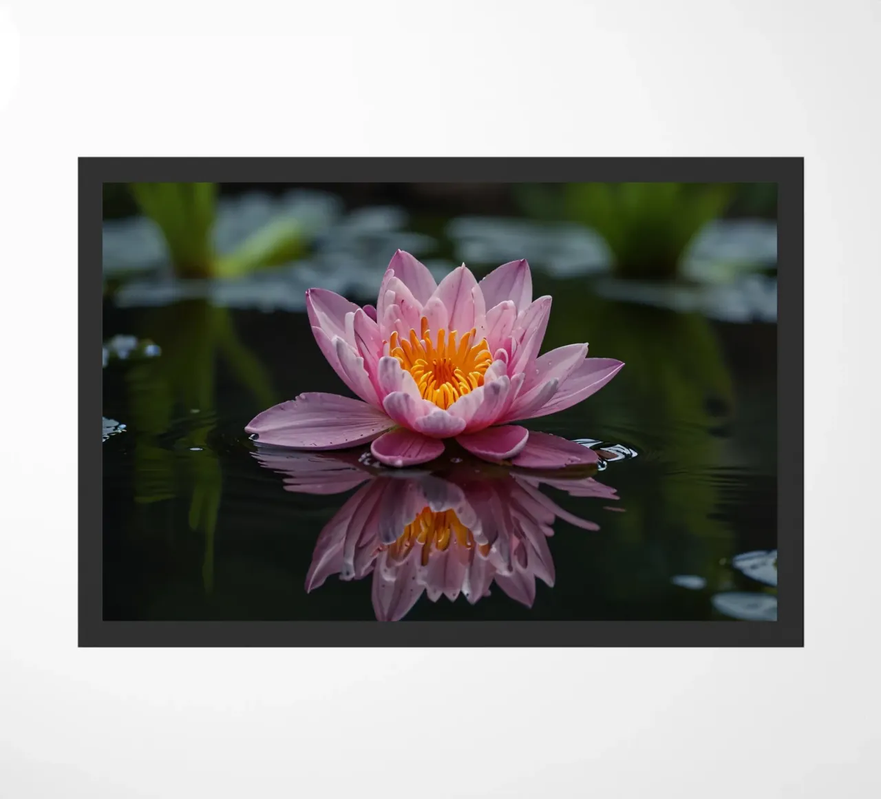 Una colorata ninfea rosa fiorisce con grazia zerbino da DesignDoodle