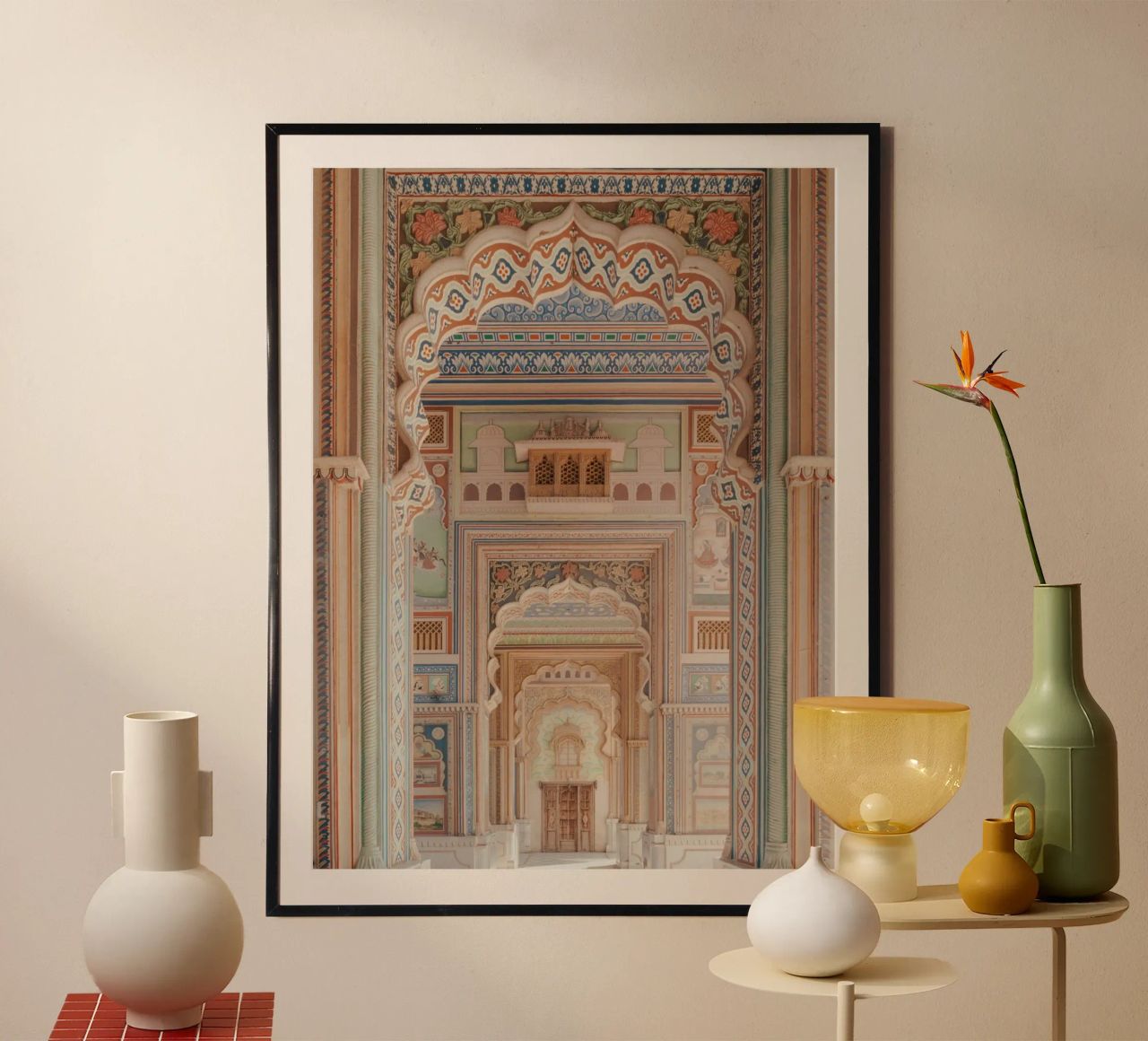 Colorful pastel alley with arches poster by Kimberley Jekel Photography