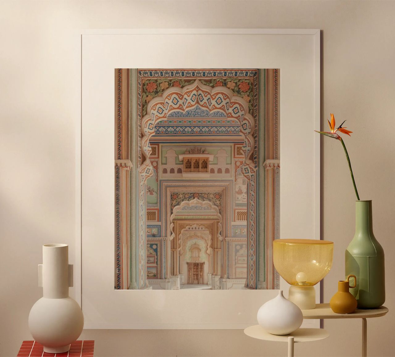 Colorful pastel alley with arches poster by Kimberley Jekel Photography