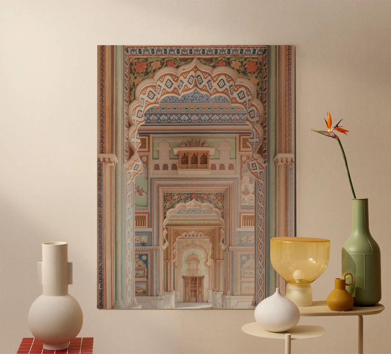 Colorful pastel alley with arches poster by Kimberley Jekel Photography