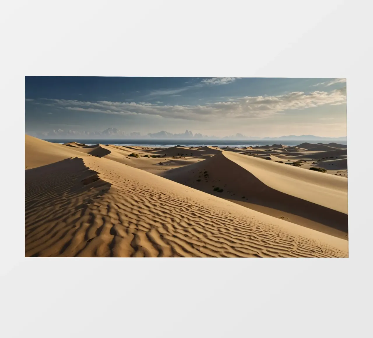 La luce del mattino illumina le vaste dune di sabbia pellicola backlit da DesignDoodle