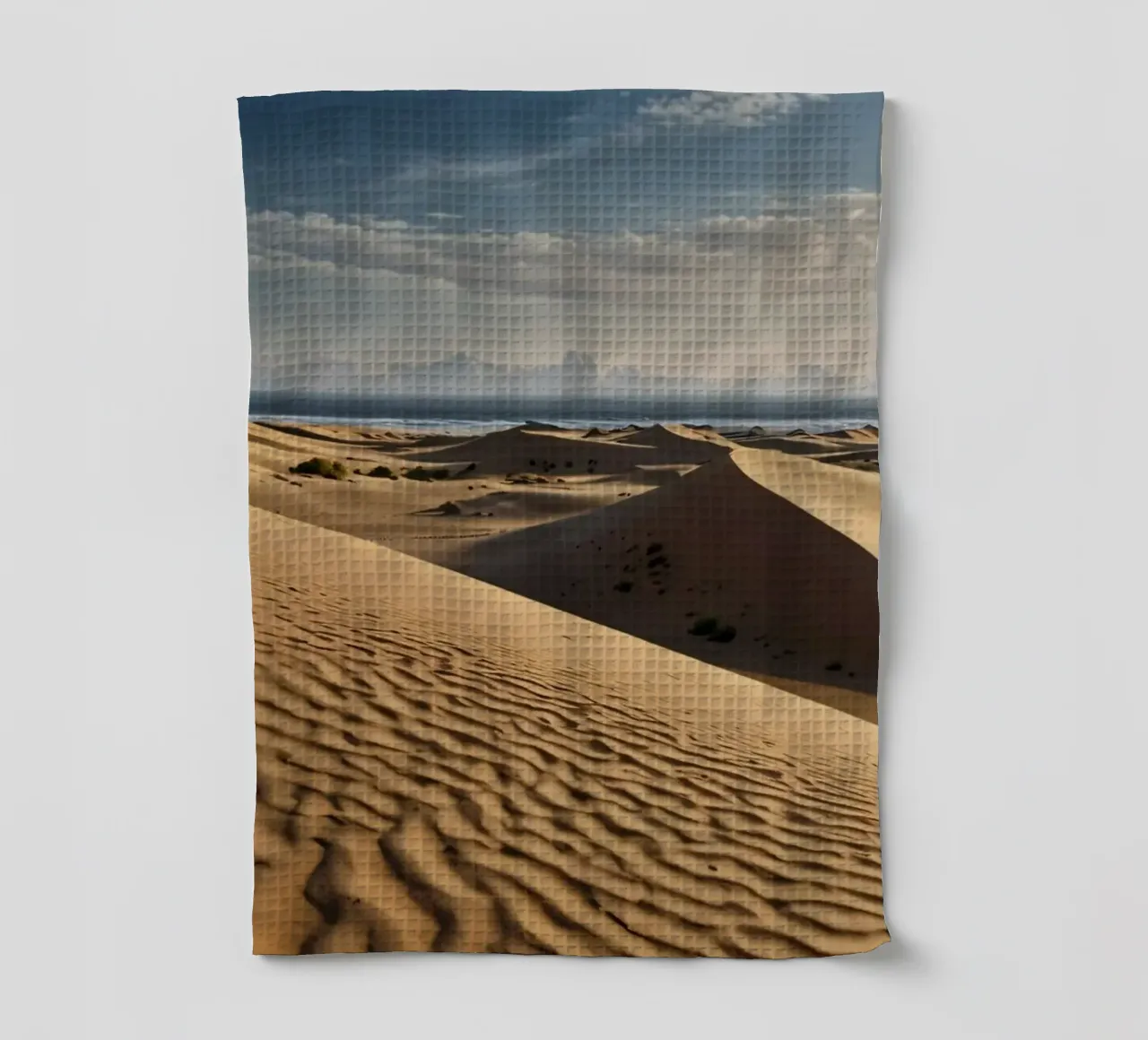 La luce del mattino illumina le vaste dune di sabbia canovaccio da cucina da DesignDoodle