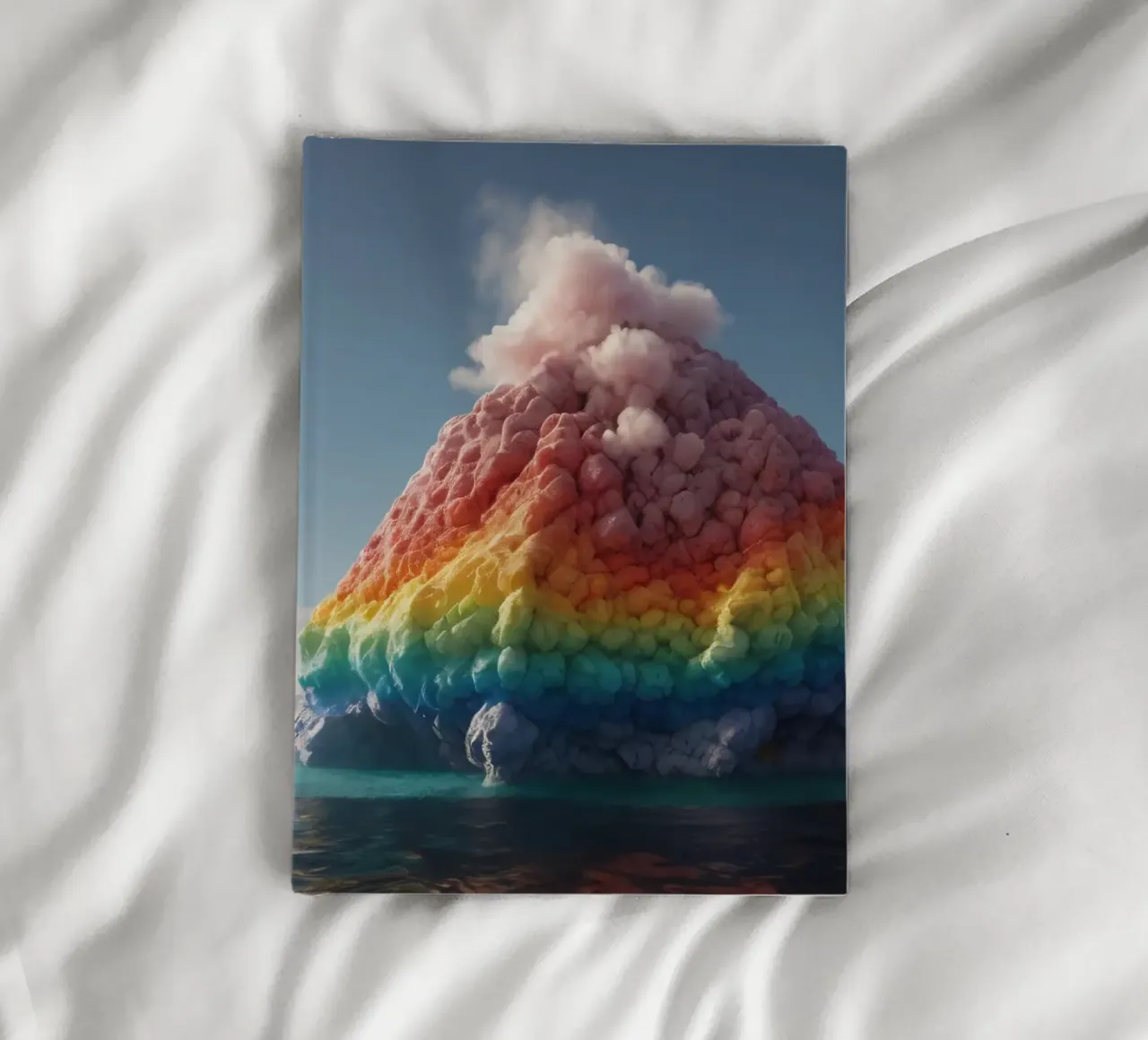 Colorful volcanic eruption in the ocean notebook by DesignDoodle