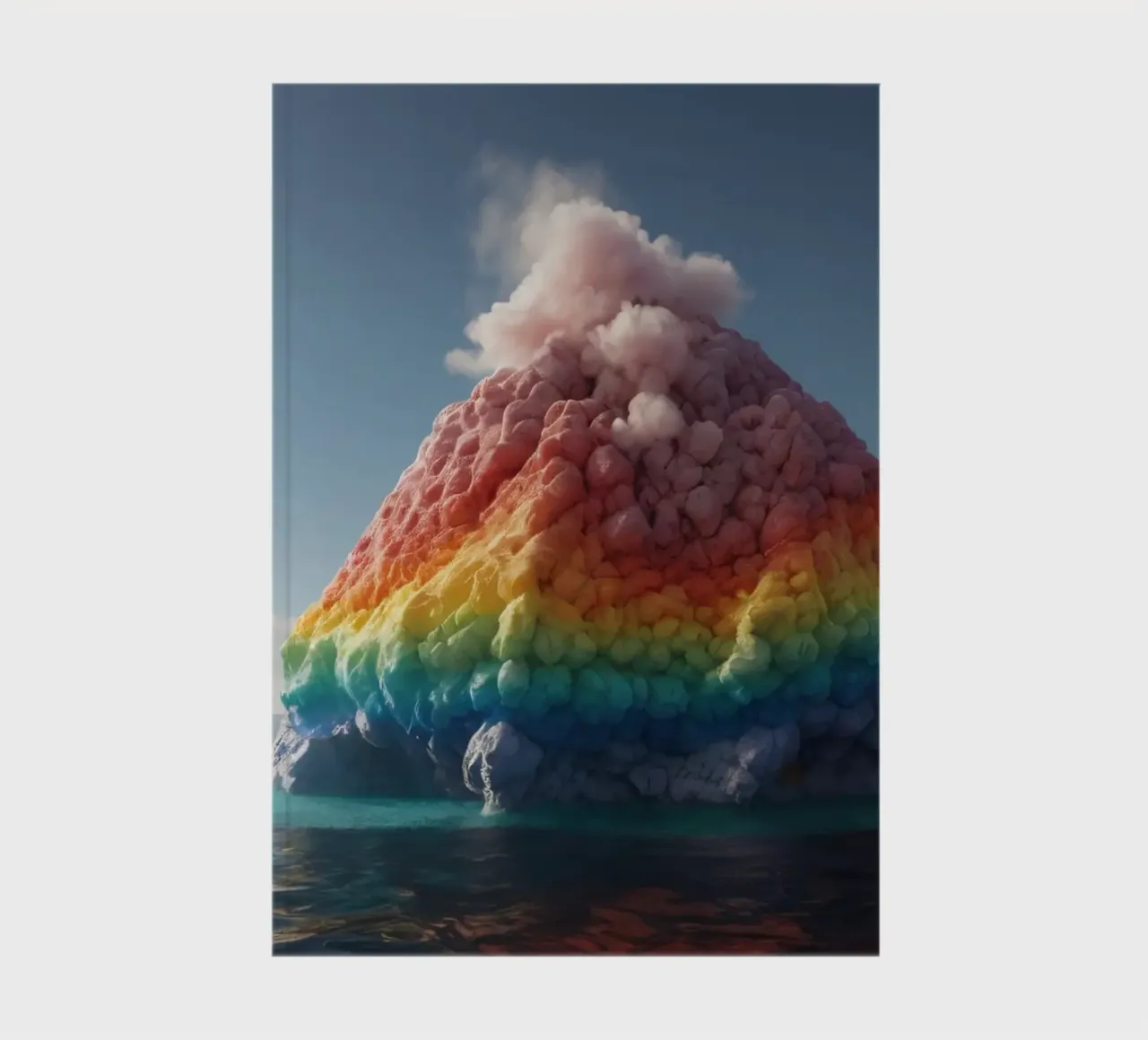 Colorful volcanic eruption in the ocean notebook by DesignDoodle