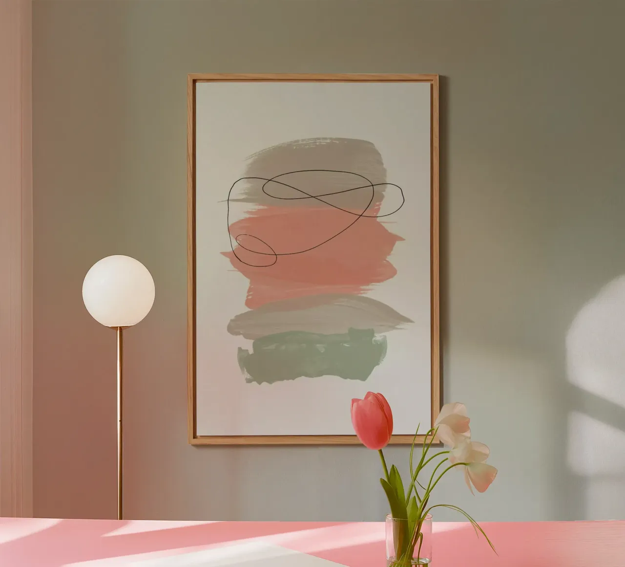 Sand Meets Peach And Sage alluminio dibond da Studio One