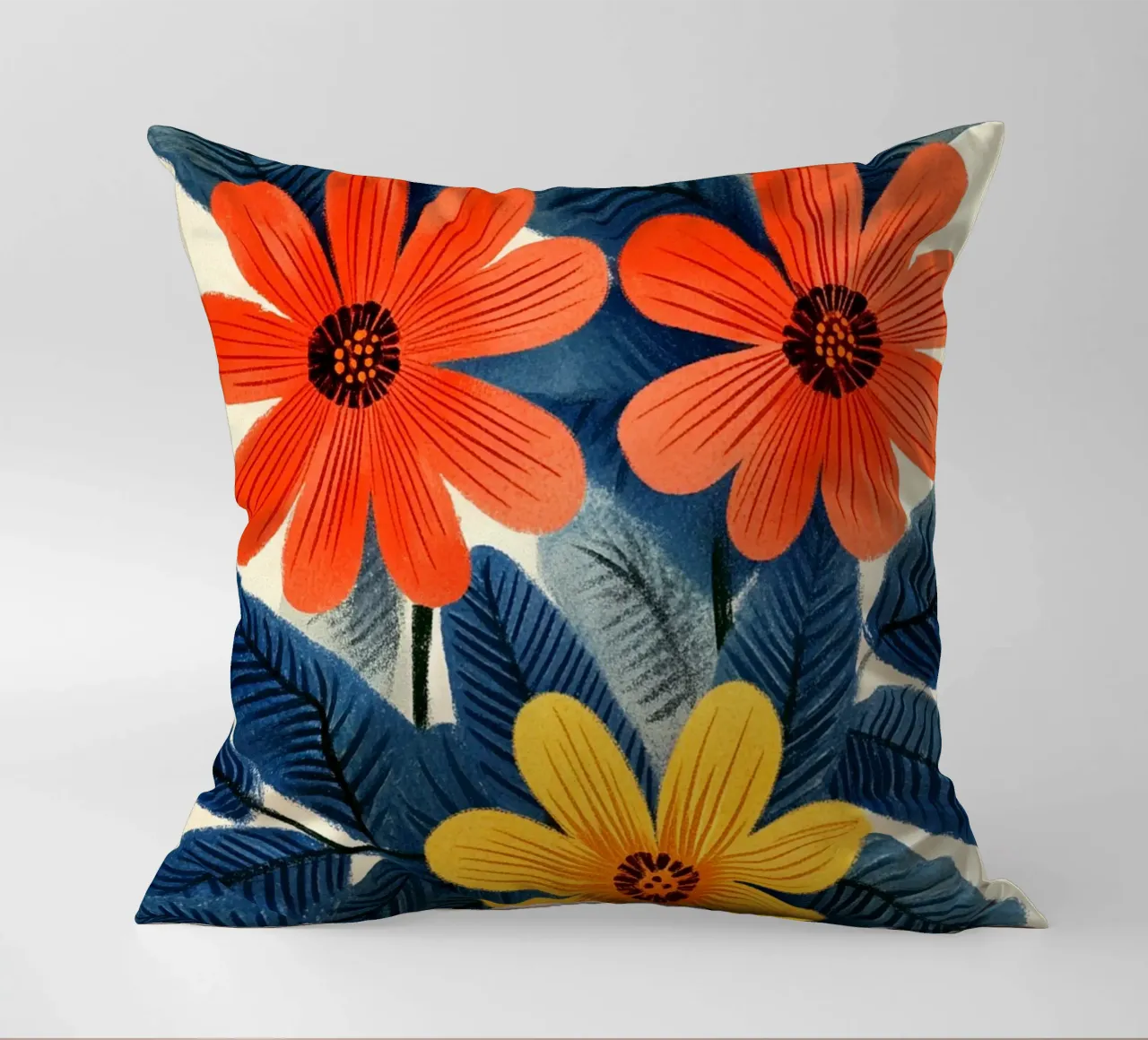 Fiori e foglie cuscino da Curious Canvas