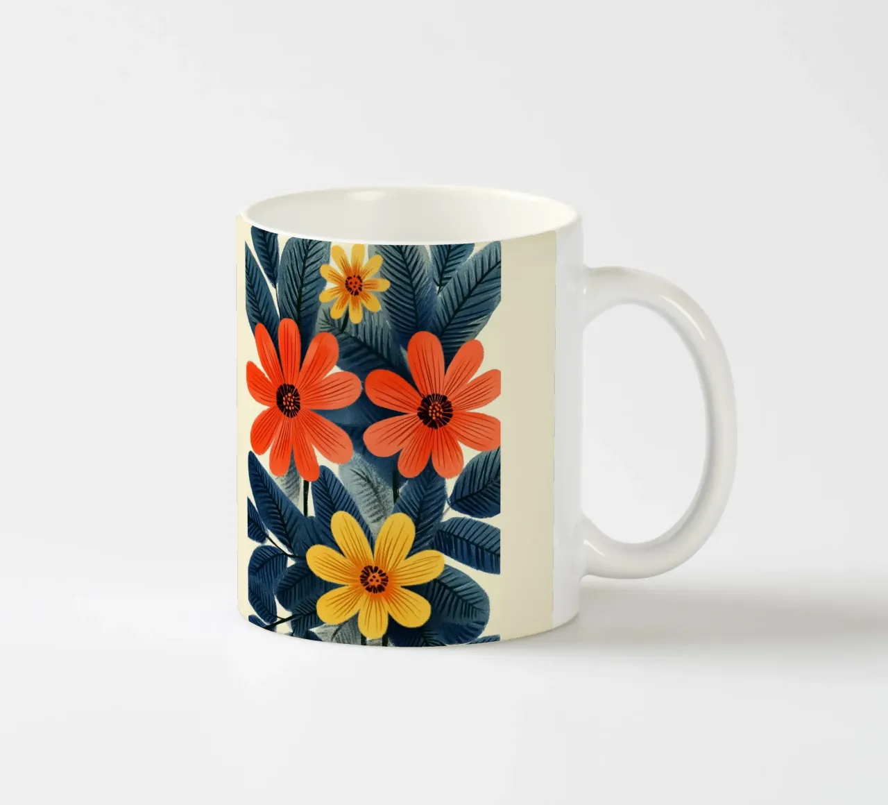 Fiori e foglie tazza in ceramica da Curious Canvas