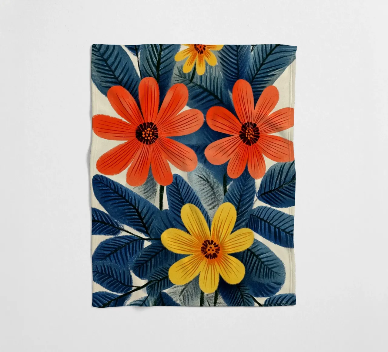 Fiori e foglie coperta in pile da Curious Canvas