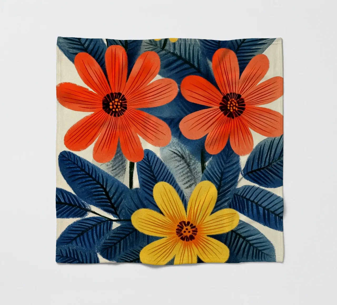 Fiori e foglie coperta in pile da Curious Canvas