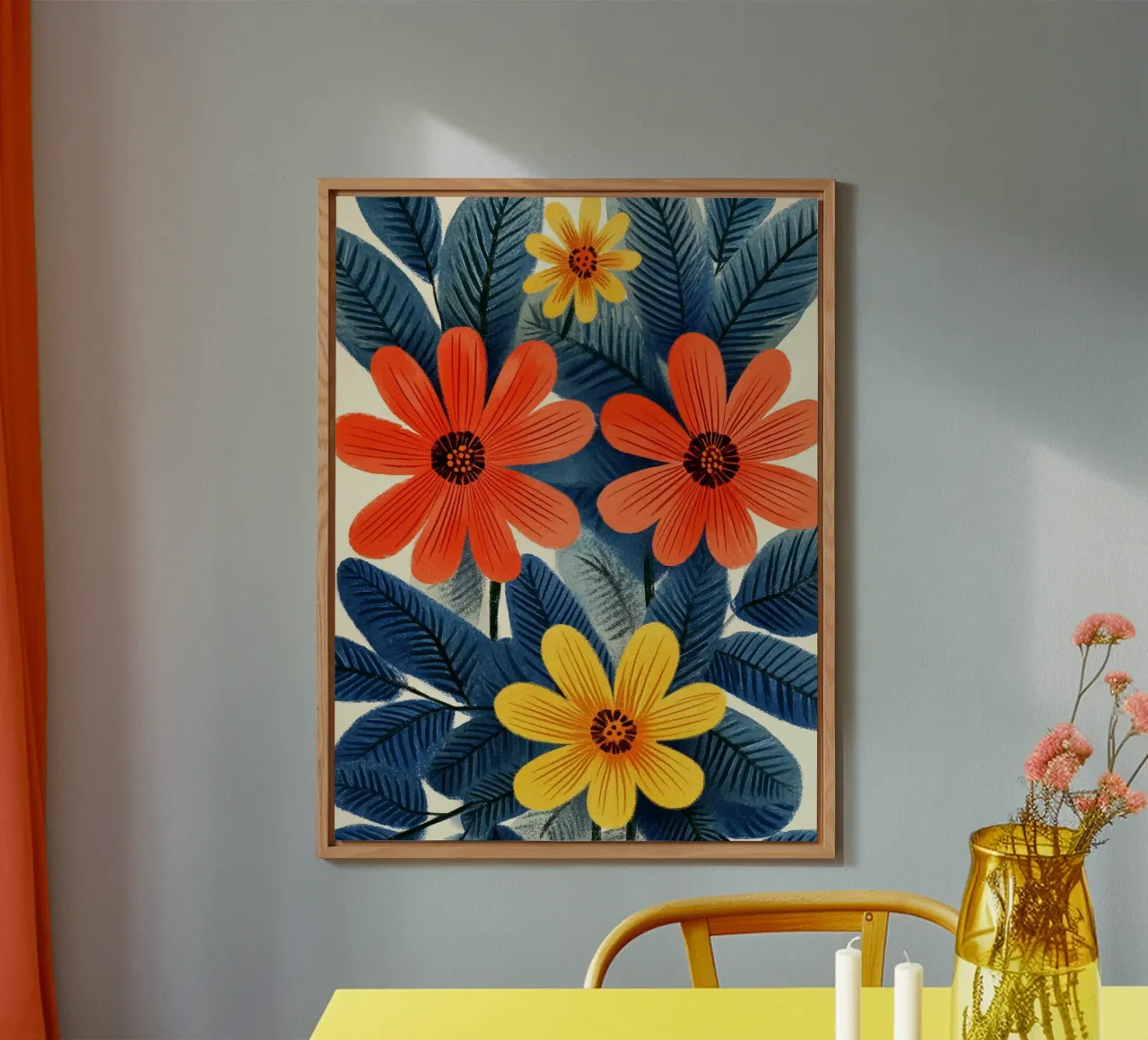 Fiori e foglie alluminio dibond da Curious Canvas
