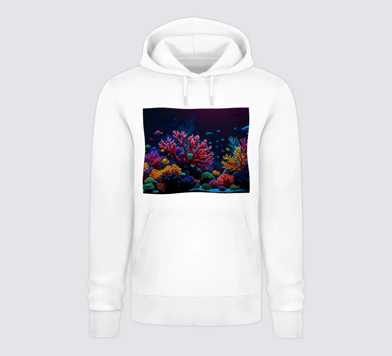 coral reef filled with colorful fish in a calm underwater hoodie by DesignDoodle