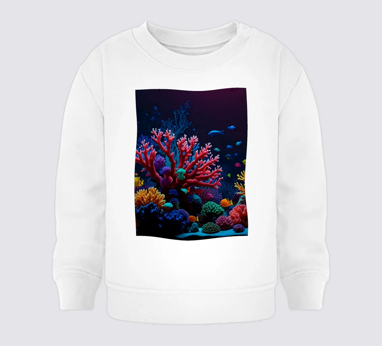 koraalrif vol kleurrijke vissen in een kalme onderwaterwereld baby sweatshirt van DesignDoodle