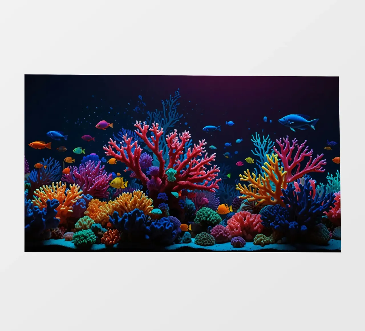 barriera corallina piena di pesci colorati in una calma atmosfera subacquea. telo in pvc da DesignDoodle