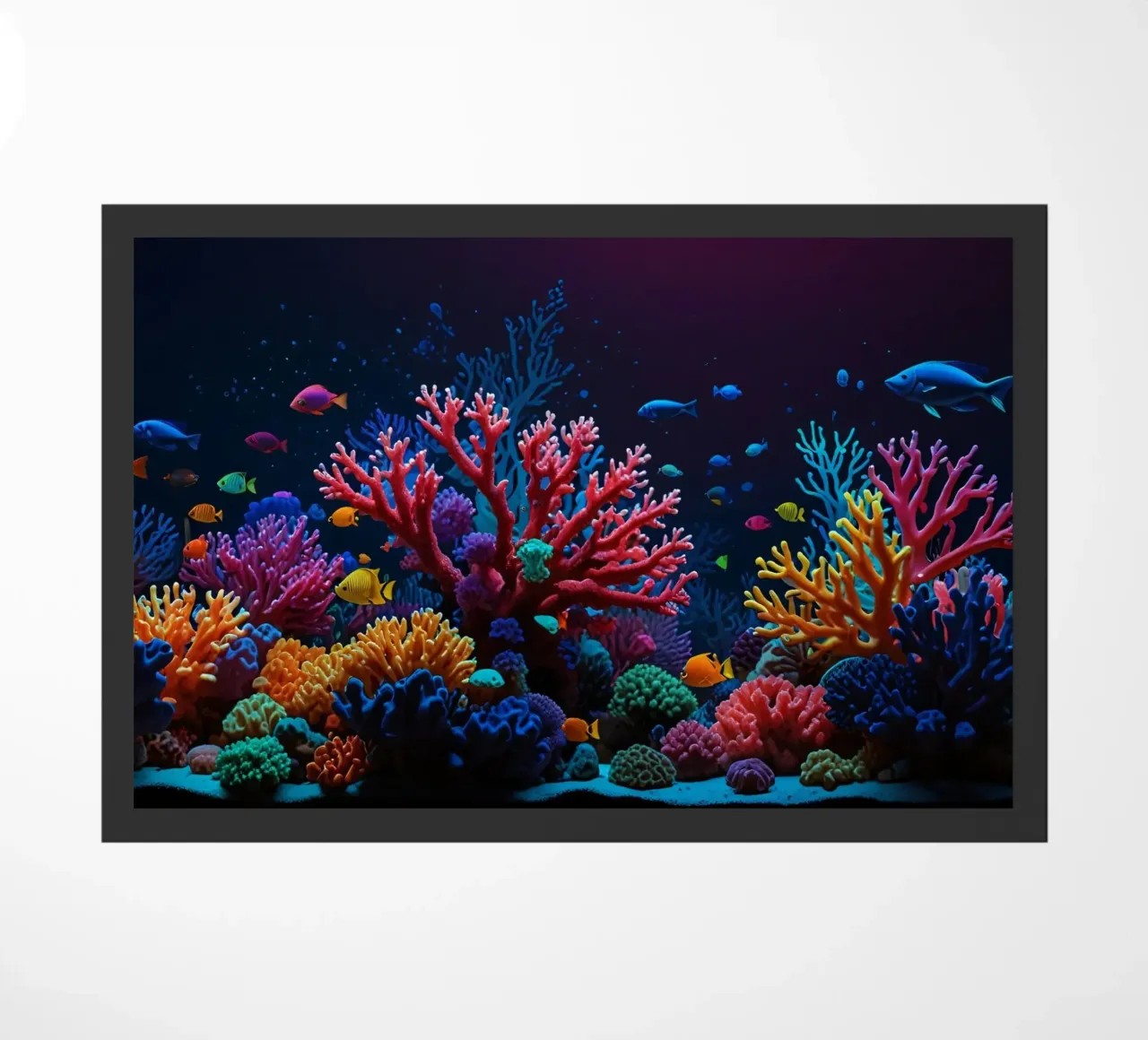 barriera corallina piena di pesci colorati in una calma atmosfera subacquea. zerbino da DesignDoodle